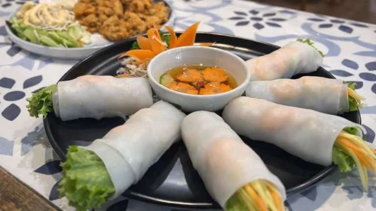 Comida tradicional vietnamita de nem spring rolls